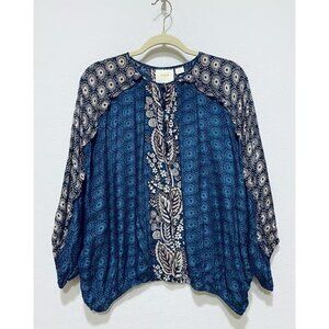 Maeve Anthropologie Top Womens Large Letizia Ruffled Floral Boho Flowy Flirty